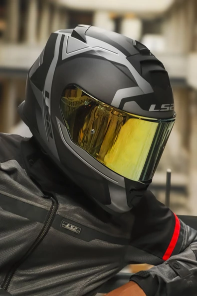 LS2 STORM 2 FASTER MAT TITANIUM KASK - Resim 6