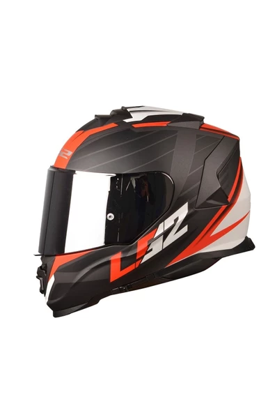 LS2 Storm 2 Nerve Mat Siyah-kırmızı Kask (gri Camlı )