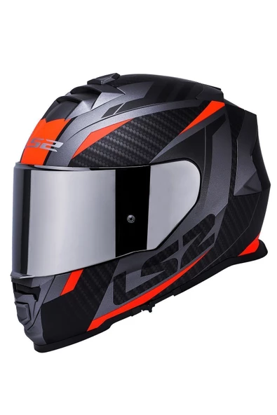 LS2 Storm 2 Racer Mat Tıtanıum-turuncu Kask - Resim 3