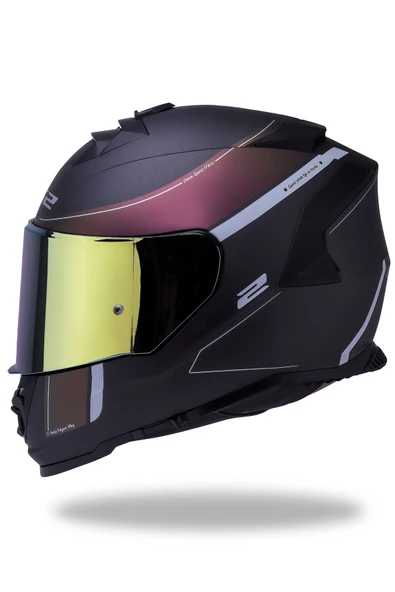 LS2 Storm Velvet Mat Siyah-gökkuşağı Kask - 1