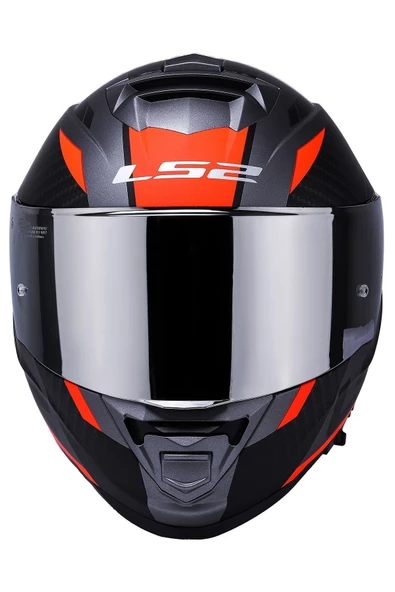 LS2 Storm 2 Racer Mat Tıtanıum-turuncu Kask - Resim 6