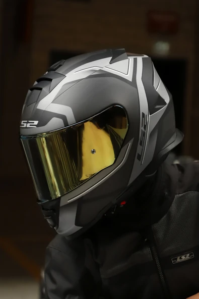 LS2 STORM 2 FASTER MAT TITANIUM KASK - Resim 8