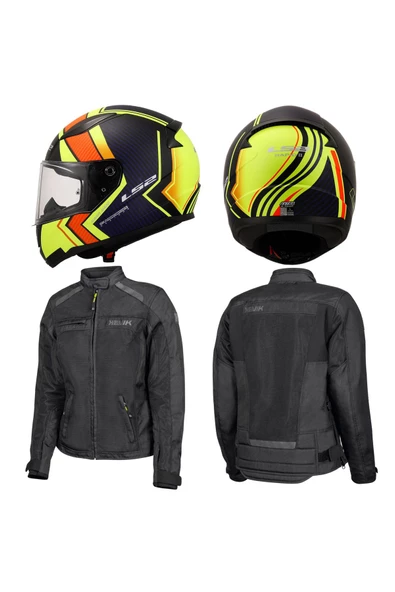 LS2 MOTOSİKLET KADIN HEVIK SCIROCCO MONT RAPID 2 EXTRA NEON KASK SET