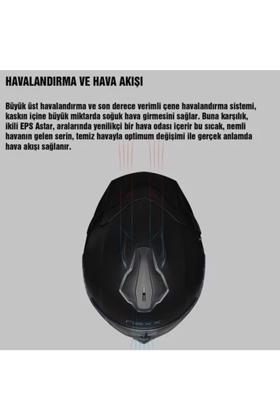 Nexx Y.100R NIGHT RIDER MAT SİYAH KASK L - 5