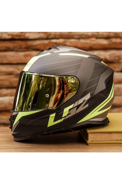 LS2 Storm 2 Nerve Mat Siyah-neon Sarı Kask - 1