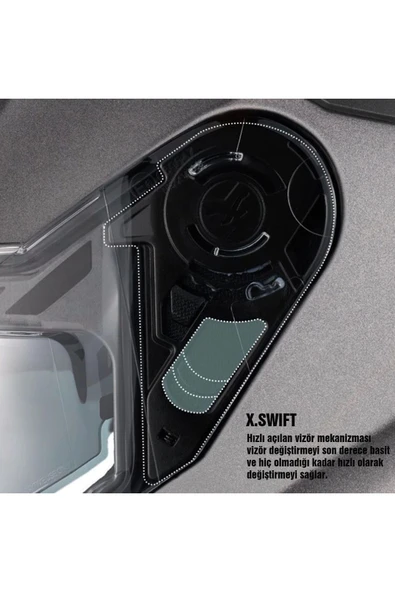 Nexx Y.100 B-side Kapalı Motosiklet Kaskı - Resim 4