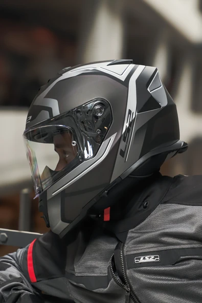 LS2 STORM 2 FASTER MAT TITANIUM KASK - Resim 8