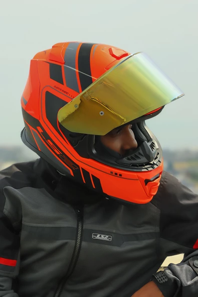 LS2 STORM 2 FIST MAT TURUNCU-SİYAH KASK - Resim 6