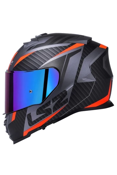 LS2 Storm 2 Racer Mat Tıtanıum-turuncu Kask - 1