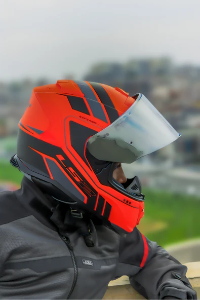 LS2 STORM 2 FIST MAT TURUNCU-SİYAH KASK - Resim 8