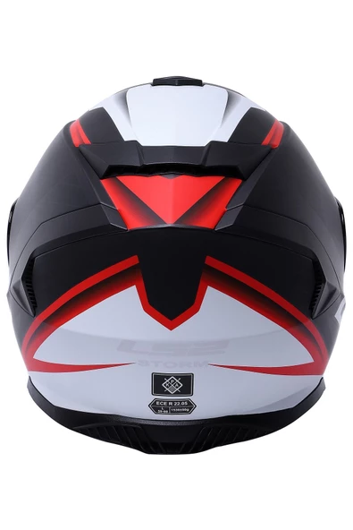 LS2 Storm 2 Nerve Mat Siyah-kırmızı Kask - Resim 5