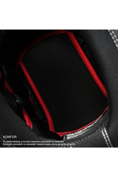 Nexx SX.100 SKYWAY GRİ-KIRMIZI KASK - 4