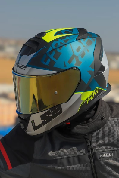 LS2 STORM 2 SPRINTER MAT SİYAH-GRİ-COBALT KASK - Resim 5