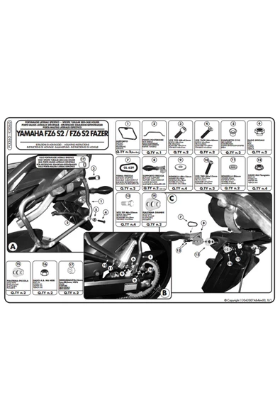 Givi Plx360 Yamaha Fz6 S2 - Fz6 600 Fazer S2 (07-11) Yan Çanta Taşıyıcı - 2