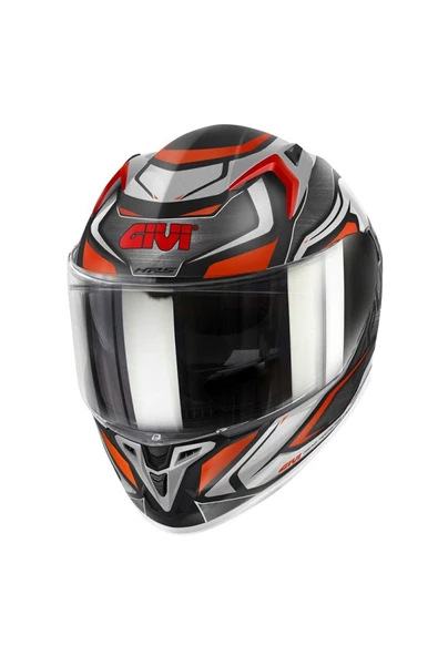 Givi 50.9 Atomıc Mat Siyah-gri-kırmızı Kask (SİYAH CAM ŞEFFAF CAM PINLOCK CAMI) - 1