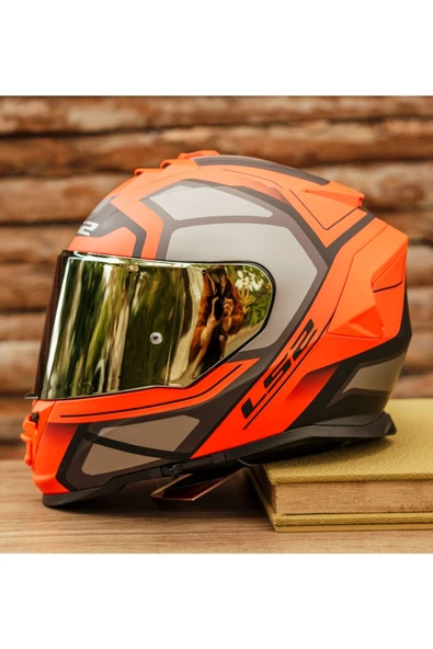 LS2 Storm Faster Mat Kırmızı tıtanıum Kask - 2
