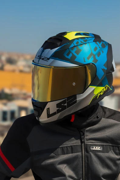 LS2 STORM 2 SPRINTER MAT SİYAH-GRİ-COBALT KASK - Resim 8