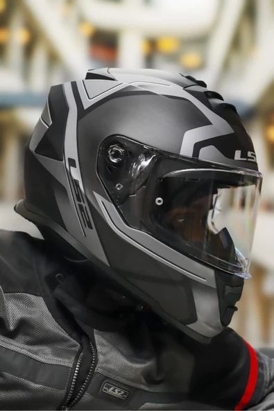 LS2 STORM 2 FASTER MAT TITANIUM KASK - Resim 6