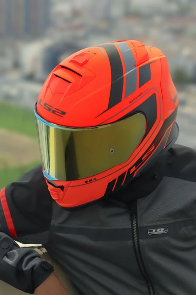 LS2 STORM 2 FIST MAT TURUNCU-SİYAH KASK - Resim 4
