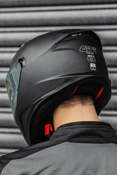 Givi 50.8 Mat Siyah Kask ( Sarı Şeffaf Cam ) - Resim 3