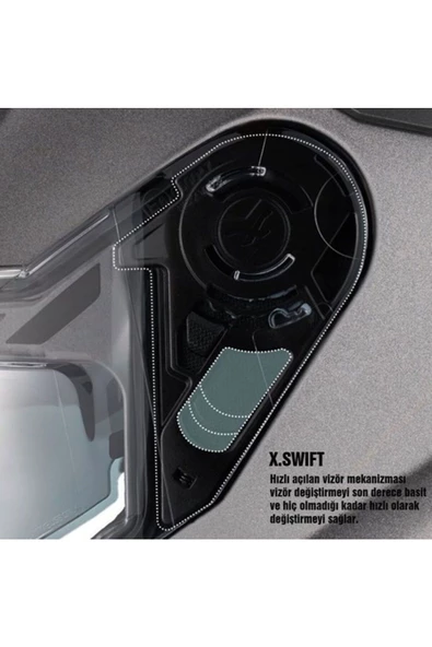 Nexx Y.100 B-SIDE MAT SİYAH-GRİ KASK XL - 4