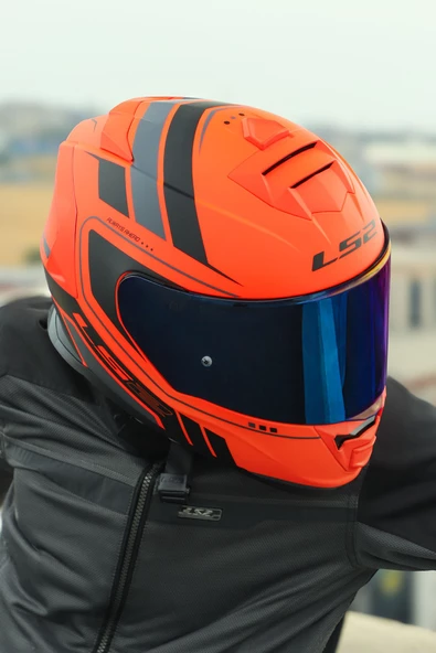 LS2 STORM 2 FIST MAT TURUNCU-SİYAH KASK - Resim 3