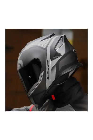 LS2 Storm 2 Faster Full Face Motosiklet Kaskı Şeffaf Siyah Vizörlü