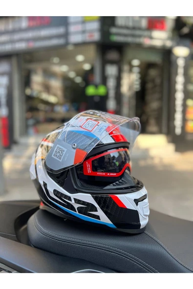 LS2 Storm 2 Mavi Kırmızı Full Face Kask - 4