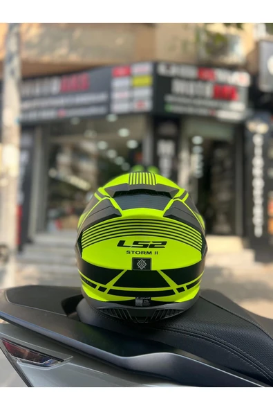 LS2 Storm 2 Dodger Mat Siyah-Neon Sarı Full Face Motosiklet Kask - 5