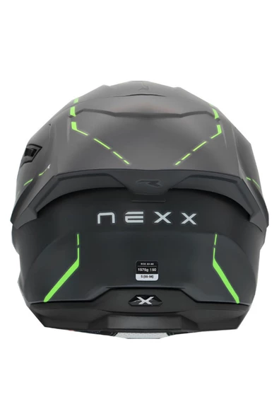 Nexx Y.100R REACT MAT GRİ-YEŞİL KASK - 3