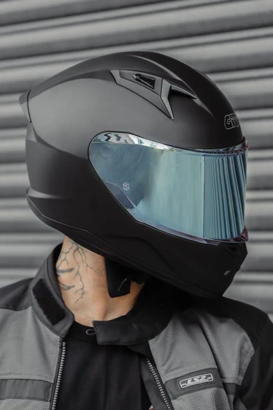 Givi 50.8 Mat Siyah Kask ( Mavi Şeffaf Cam ) - 3