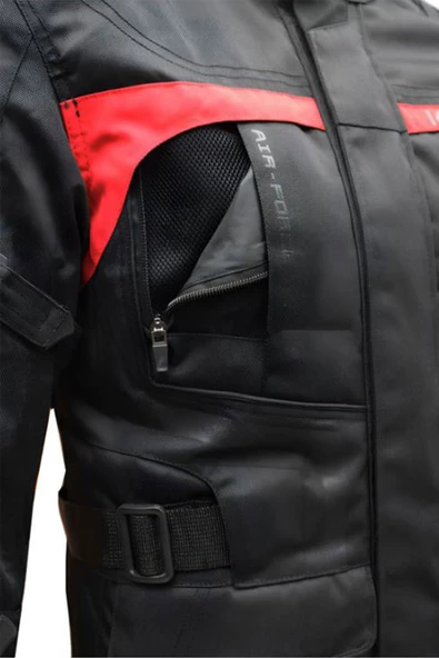 Vexo Adventure H20 4 Mevsim Motosiklet Montu Kırmızı - Resim 4