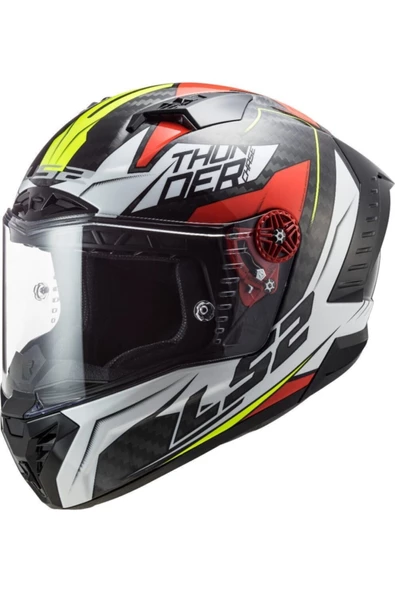LS2 Thunder Chase Kask Beyaz Kırmızı
