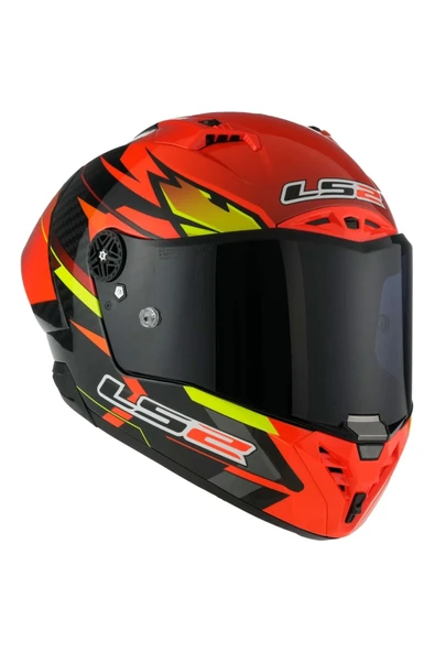 LS2 Thunder Karbon Gp Aero Fıre Kırmızı-siyah Kask - Resim 4