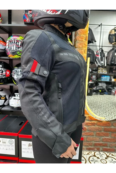 LS2 BLADE AIR KADIN MONT SİYAH-KIRMIZI - Resim 2