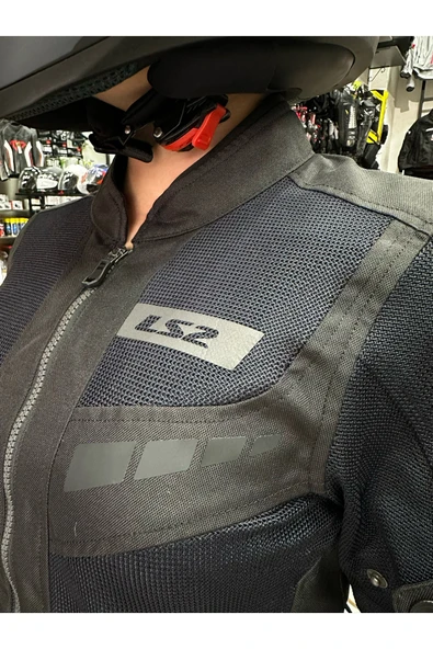 LS2 BLADE AIR KADIN MONT SİYAH-KIRMIZI - Resim 7