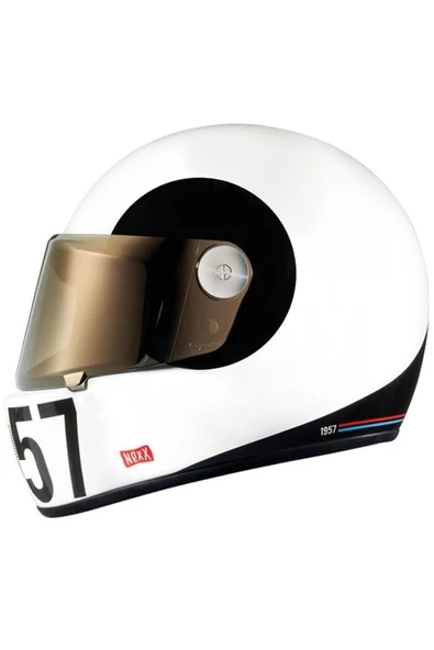 Nexx X.g100r Sputnik Kask (beyaz-siyah) + Sarı Cam   Uyumlu