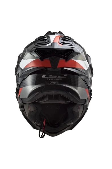 LS2 EXPLORER C KARBON FRONTIER TITANIUM-KIRMIZI KASK - Resim 3