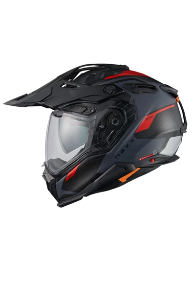Nexx X.wed 3 Keyo Karbon Mat Gri-kırmızı Kask