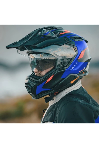 Nexx X.wed 3 Keyo Mat Mavi-kırmızı Kask - Resim 5