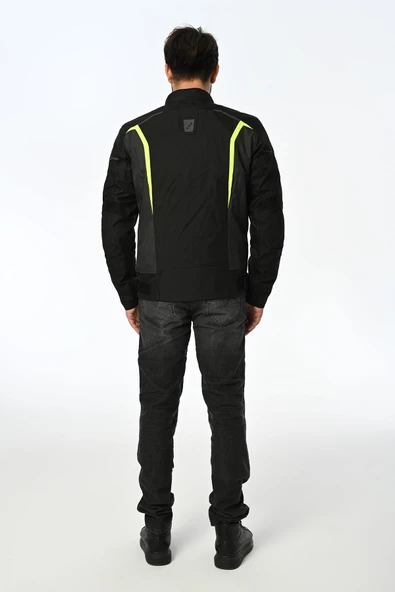 LS2 Sepang Black Gray Neon Yellow Motorcu Ceketi - 2