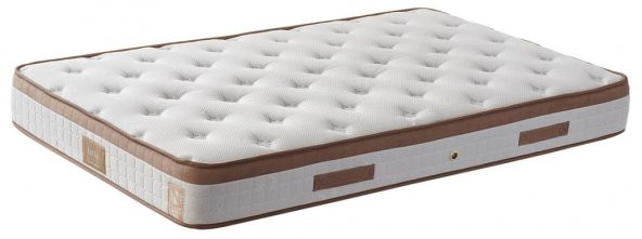 Niron Latte 120x200 cm Tek Kişilik Yatak Baza Başlık Seti - Sert Yatak, Kumaş Baza ve Başlık Takımı - Resim 9