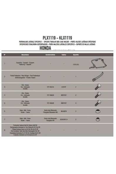 Givi GIVIPLX1119HONDACB500F-CBR500R(13-15)YANÇANTATAŞIYICI - 2