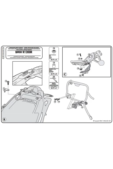 Givi GIVIPLXR5100BMWR1200R(11-14)YANÇANTATAŞIYICI - 3