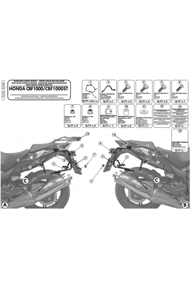 Givi Pl208 Honda Cbf 1000 - Cbf 1000st (10-14) Yan Çanta Tasıyıcı ürün görseli 1
