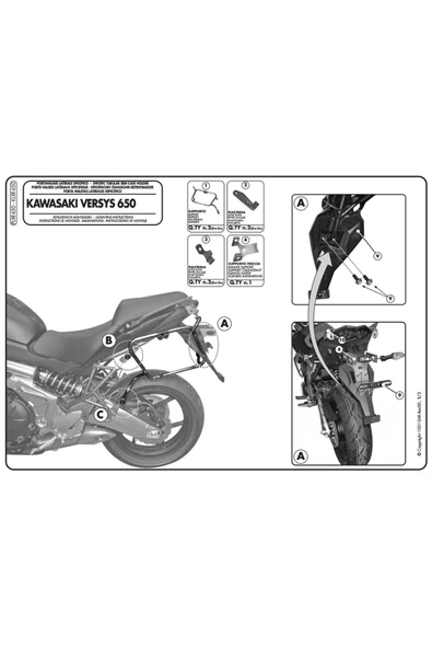 Kappa Klxr450 Kawasakı Versys 650 (10-14) Yan Çanta Taþıyıcı - Resim 3