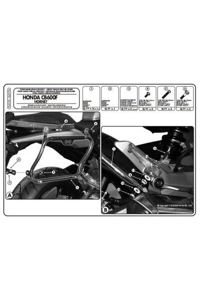 Kappa Klx176 Honda Cb 600 F Hornet - Hornet Abs (07-10) Yan Çanta Taþıyıcı - Resim 3