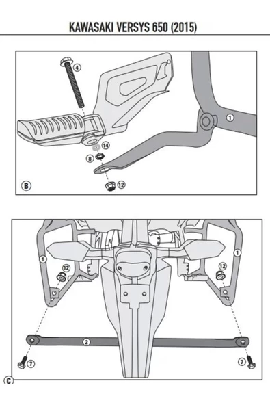 Kappa Yan Çanta Taşıyıcı Klx4114 Kawasakı Versys650(15-22) - 2