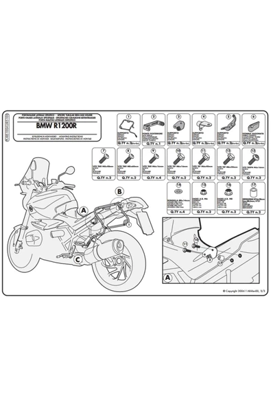 Givi GIVIPLXR5100BMWR1200R(11-14)YANÇANTATAŞIYICI - 2