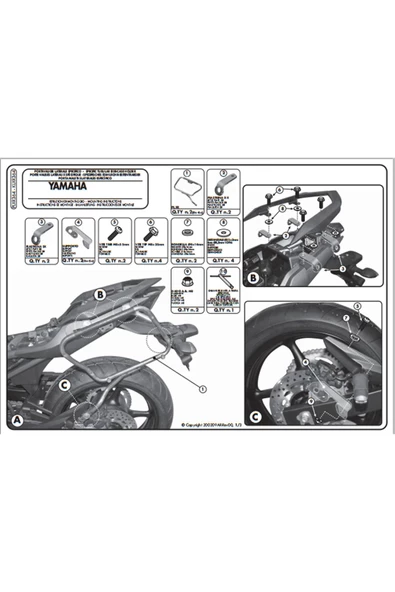 Kappa Klxr364 Yamaha Xj6 - Xj6 Dıversıon - Xj6 Dıversıon F600 (09-15) Yan Çanta Taþıyıcı - Resim 5